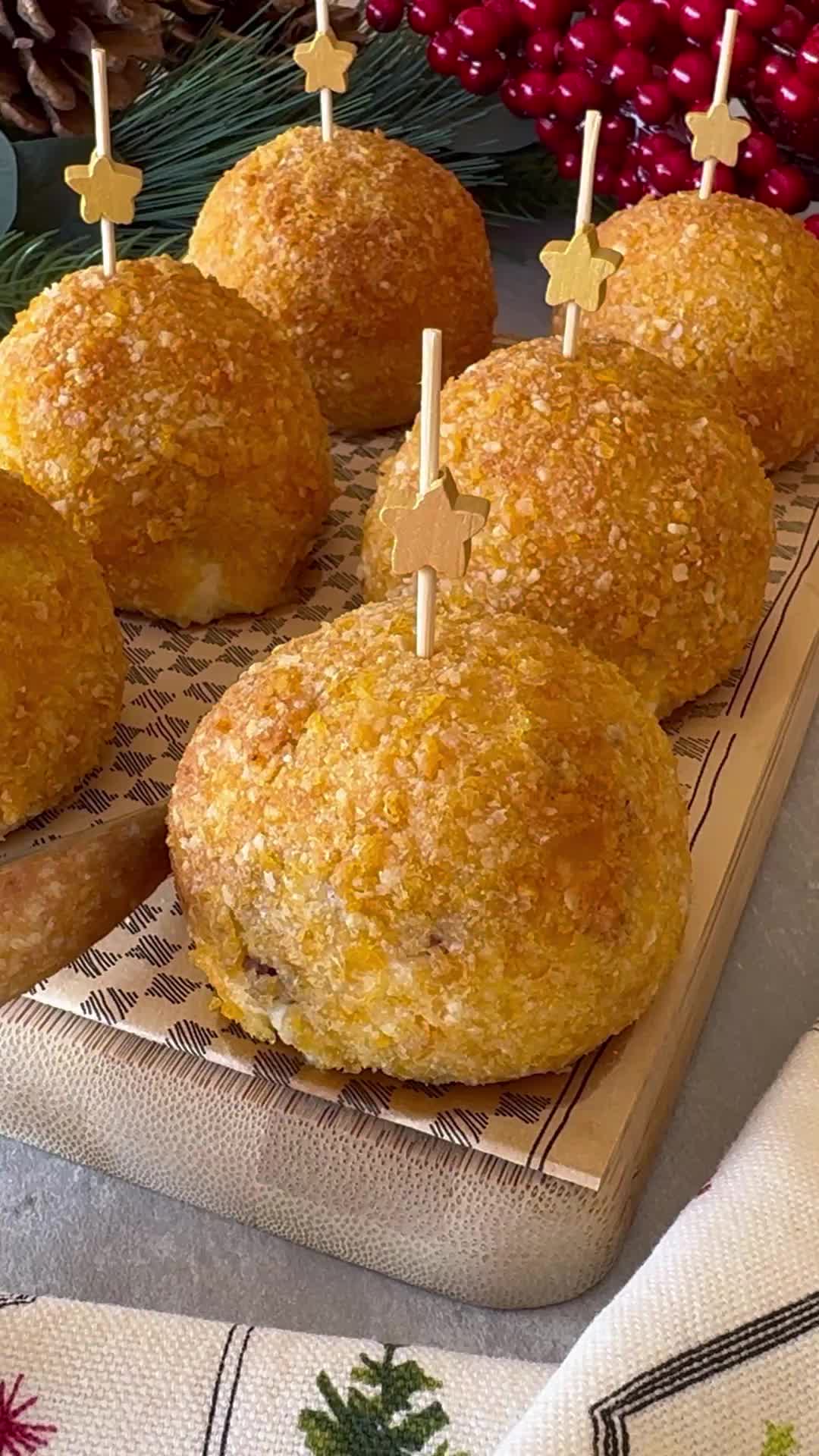 Bombas de batata recheadas com queijo