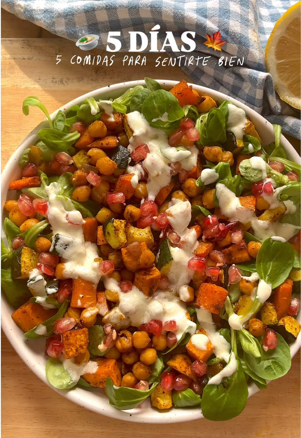 Salada de legumes assados e grão de bico