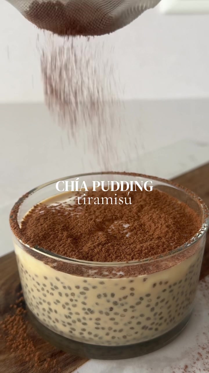 Pudim de chia de tiramisù saudável