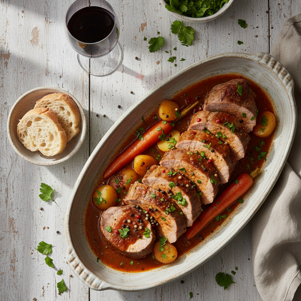 Lombo di maiale in salsa senza forno